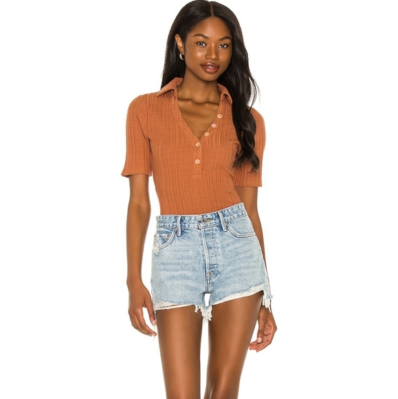 House of Harlow 1960 Tops - House of Harlow x Sofia Richie burnt orange bodysuit